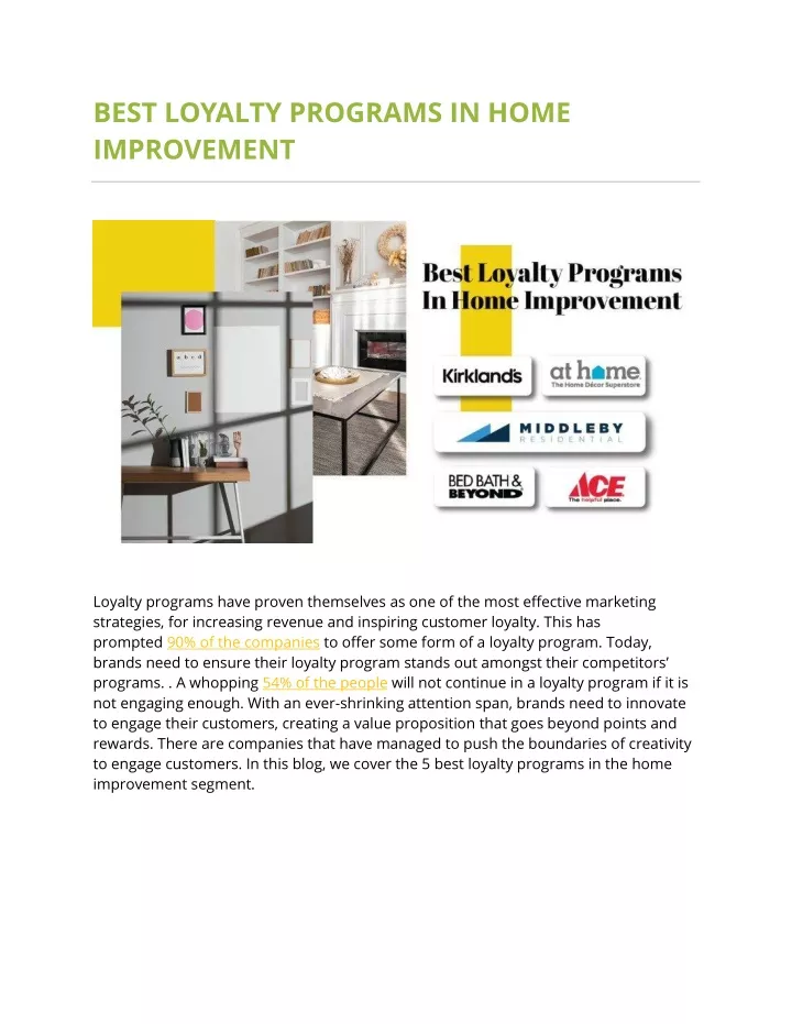 best loyalty programs in home improvement