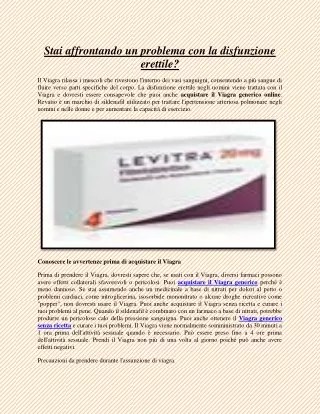 stai affrontando un problema con la disfunzione