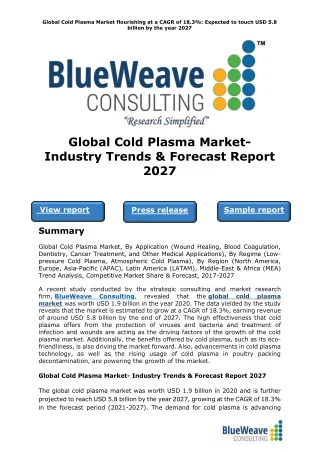 global cold plasma market flourishing at a cagr