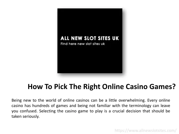 how to pick the right online casino games