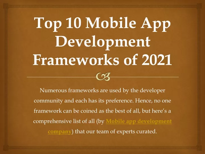 top 10 mobile app development frameworks of 2021