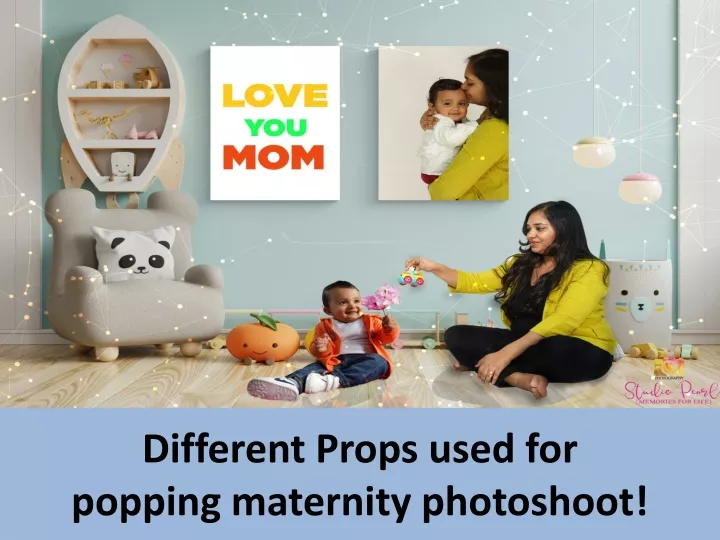 different props used for popping maternity