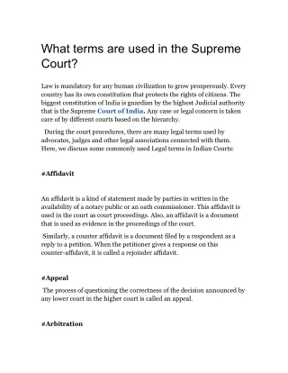 What terms are used in Supreme Court