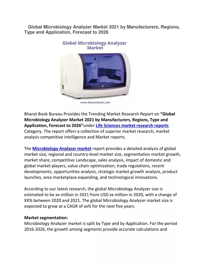 global microbiology analyzer market 2021