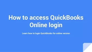 How to access QuickBooks Online login