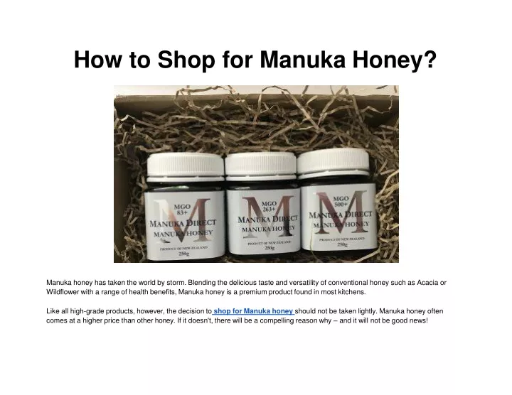 how to shop for manuka honey