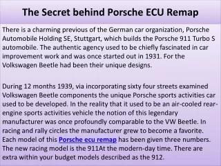 the secret behind porsche ecu remap