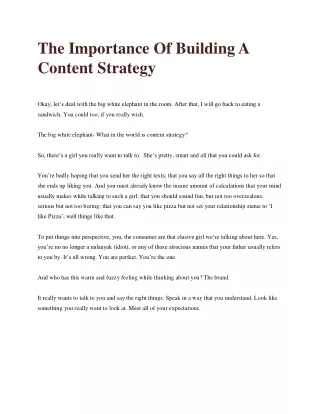 the importance of building a content strategy