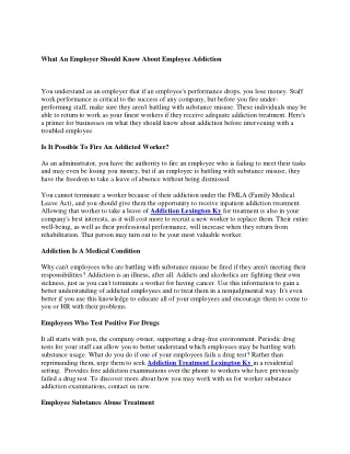 what an employer should know about employee