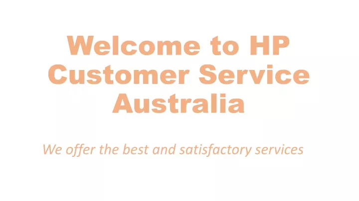 welcome to hp customer service australia