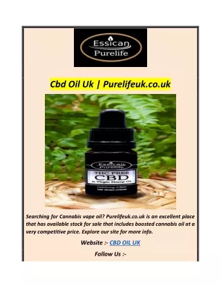 Cbd Oil Uk  Purelifeuk.co.uk