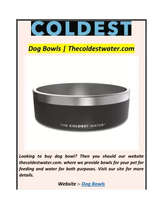 Dog Bowls  Thecoldestwater