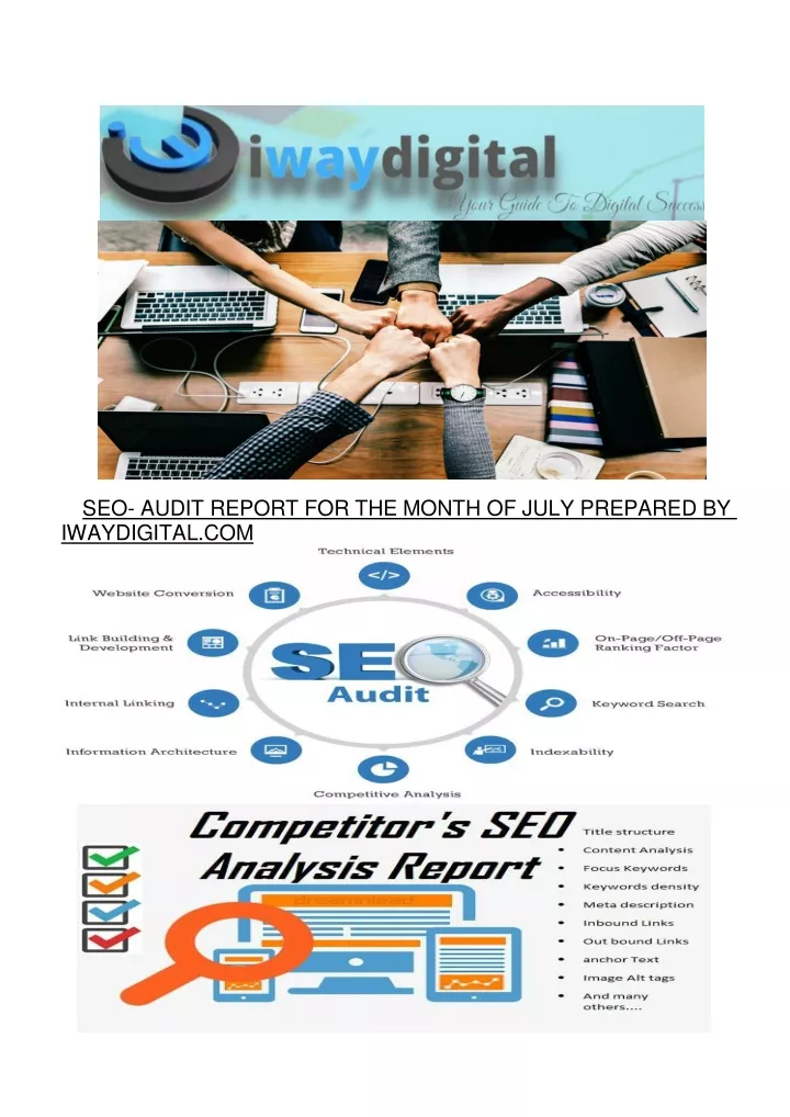 seo audit report for the month of july prepared