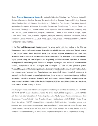 global thermal management market by materials