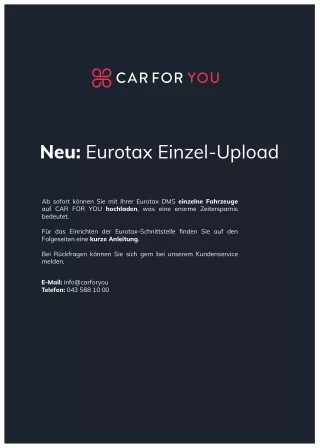 Anleitung Eurotax einrichten CAR FOR YOU