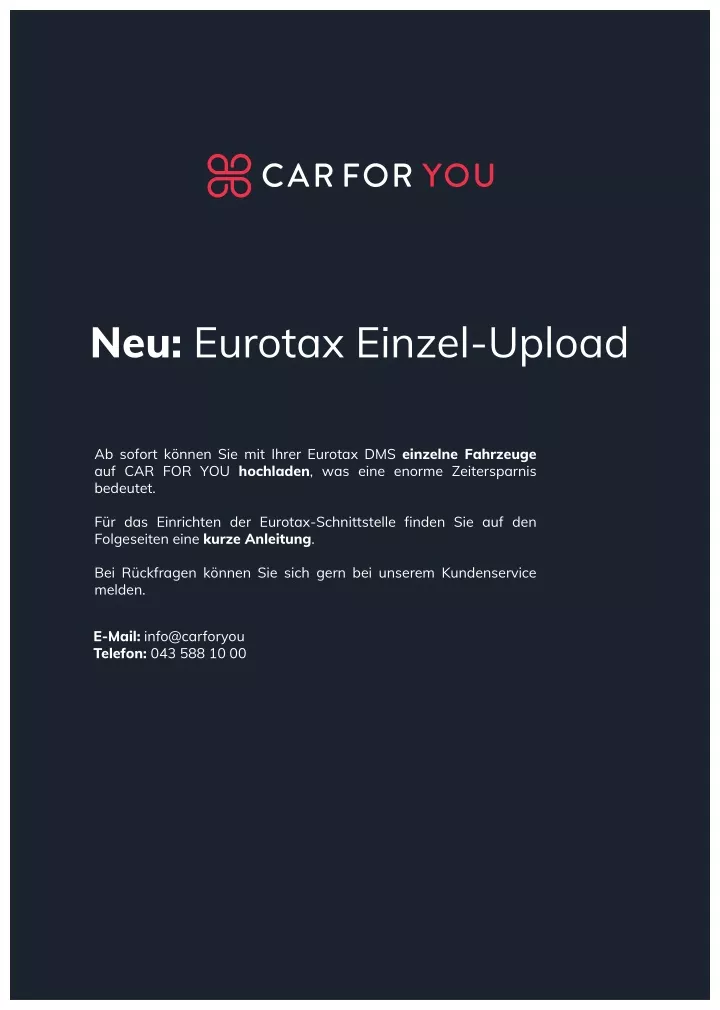 neu eurotax einzel upload