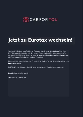 Anleitung Einzelupload an CAR FOR YOU einrichten