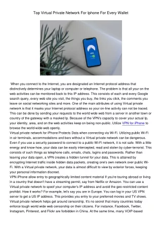 top virtual private network for iphone for every