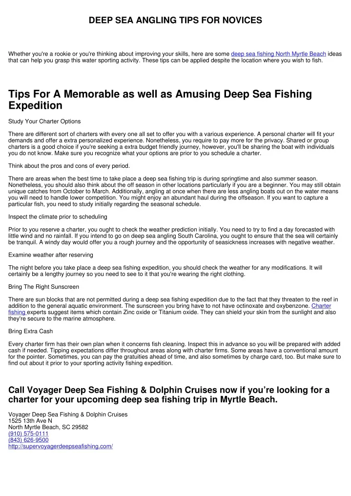deep sea angling tips for novices