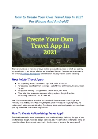 How to Create Your Own Travel App In 2021 For iPhone And Android
