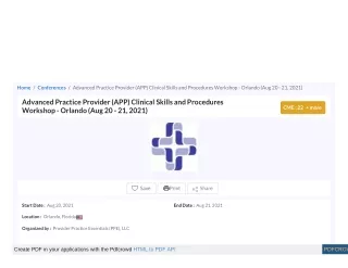 home conferences advanced practice provider
