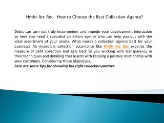 hmbr arc rec how to choose the best collection