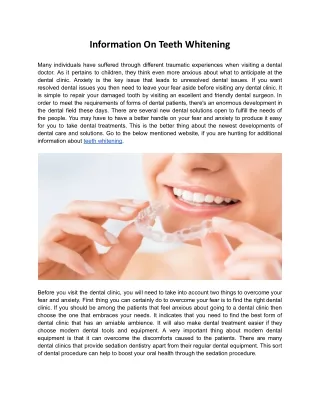 information on teeth whitening