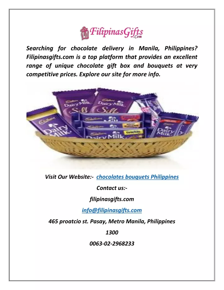 searching for chocolate delivery in manila