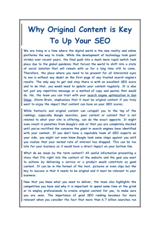 why original content is key to up your seo