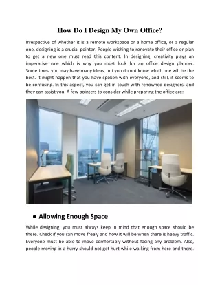 How Do I Design My Own Office?