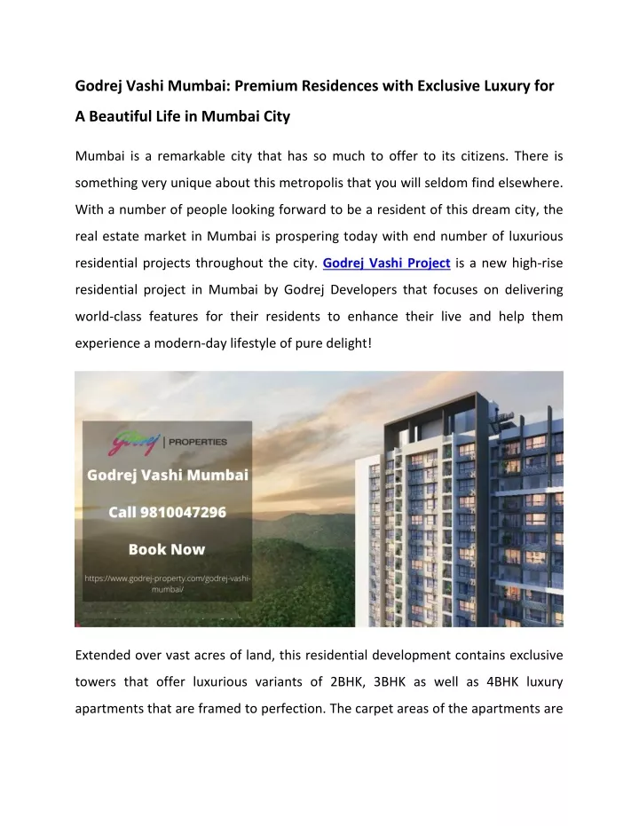 godrej vashi mumbai premium residences with