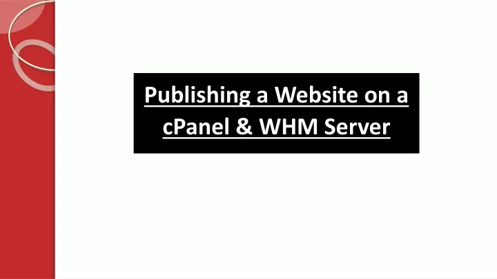 publishing a website on a cpanel whm server