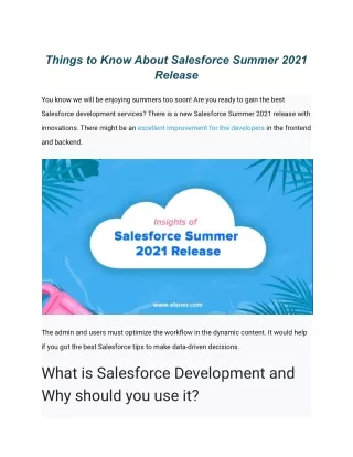 Things to Know About Salesforce Summer 2021 Release