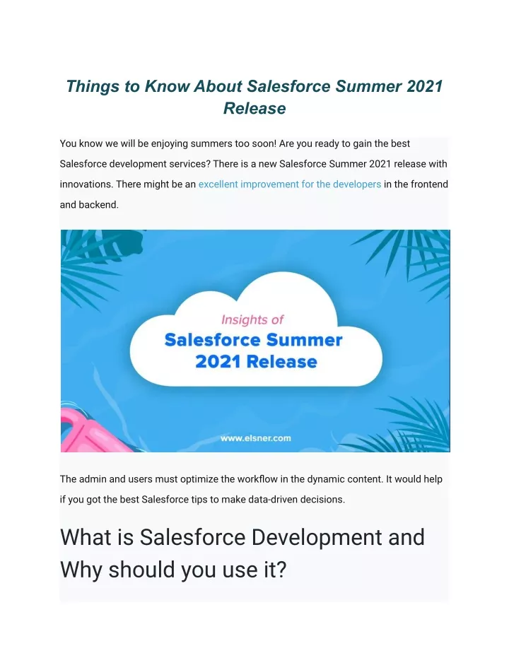 things to know about salesforce summer 2021
