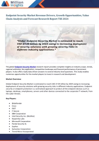 endpoint security market revenue drivers growth