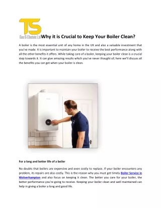 Why it is Crucial to Keep Your Boiler Clean?