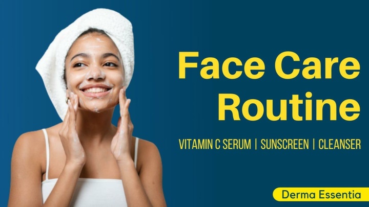 face care routine vitamin c serum sunscreen