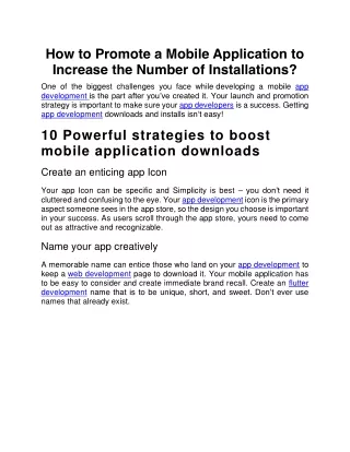how to promote a mobile application to increase