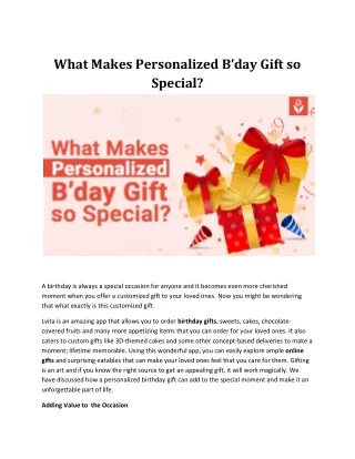 What Makes Personalized BirthdayGift so special