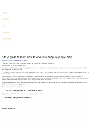 A to Z guide to learn how to add your shop in google map