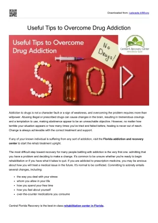 Useful Tips to Overcome Drug Addiction