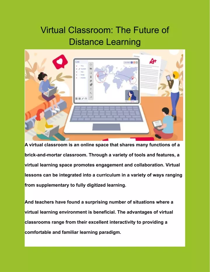 virtual classroom the future of distance learning