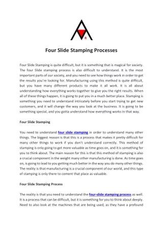 four slide stamping processes