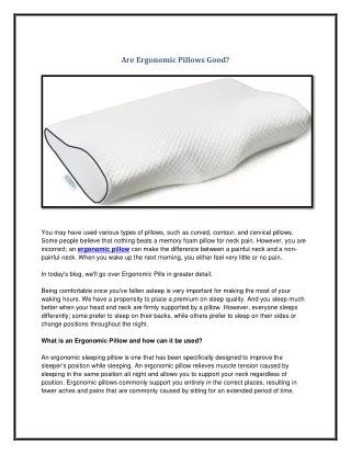 are ergonomic pillows good