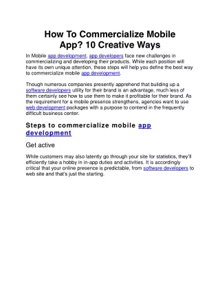 how to commercialize mobile app 10 creative ways
