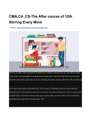 CMA,CA ,CS-The After course of 12th Stirring Every Mind