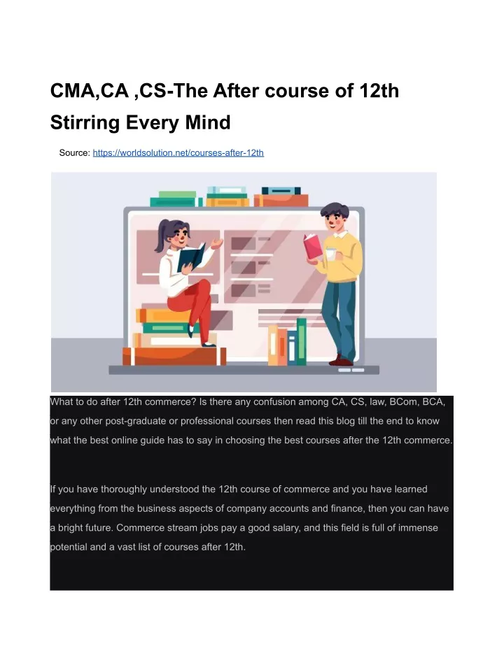 cma ca cs the after course of 12th stirring every