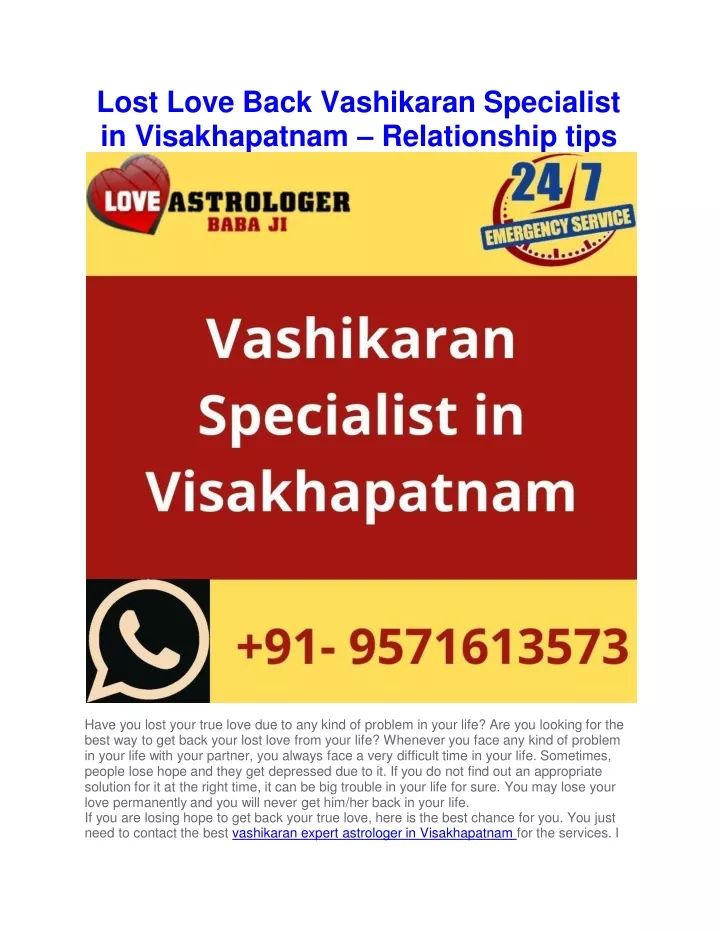 lost love back vashikaran specialist in visakhapatnam relationship tips