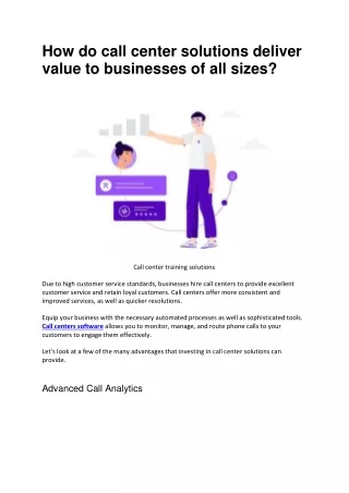how do call center solutions deliver value