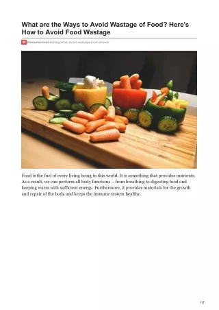 what are the ways to avoid wastage of food here